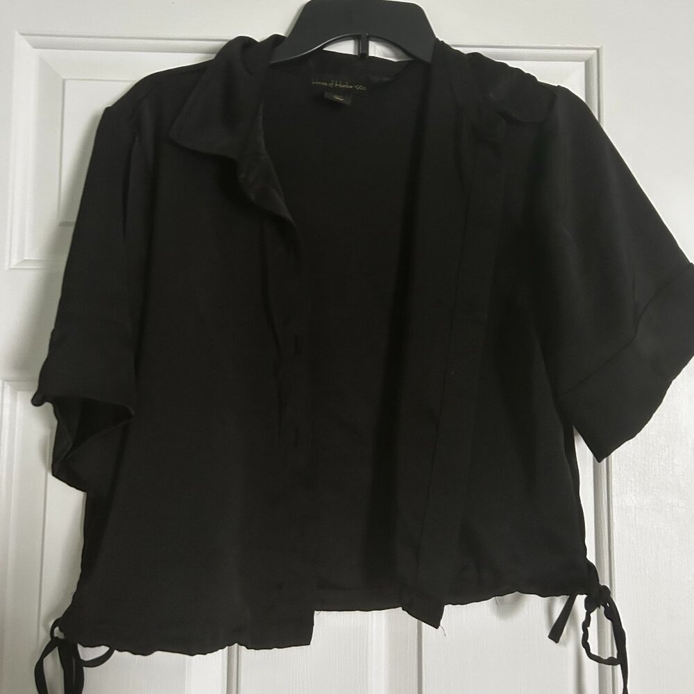 House of Harlow 1960 Black Tie-Side Blouse
